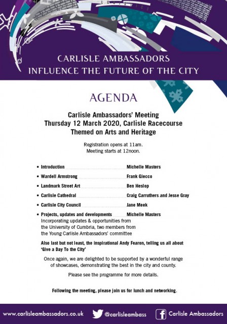 Here is our agenda for the 12th March 2020