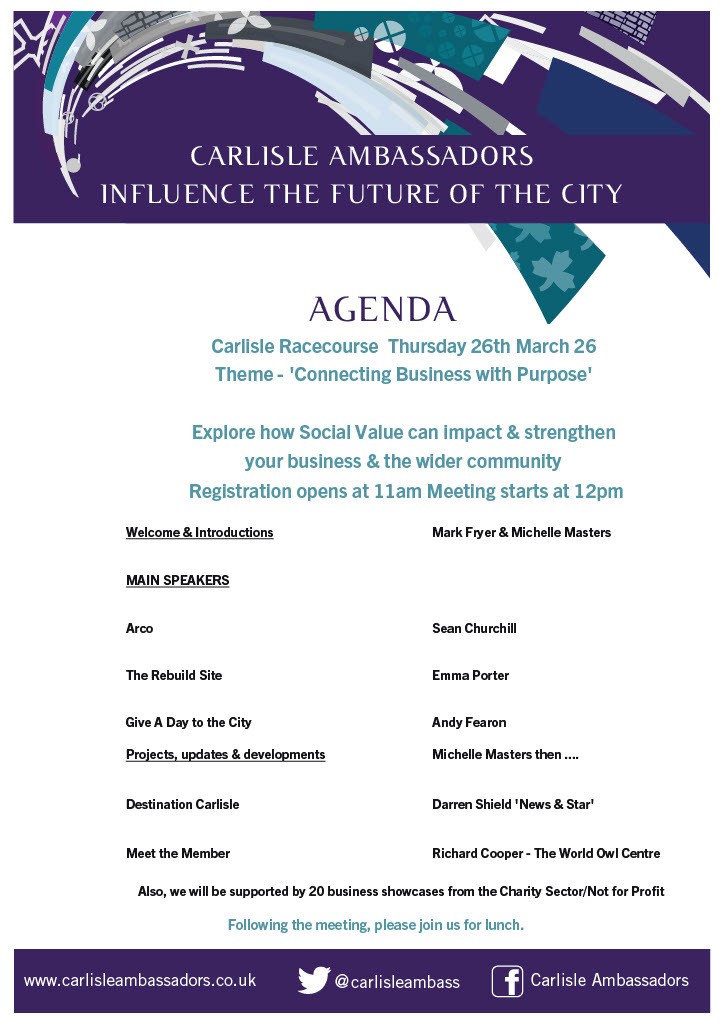 Our amazing agenda for the 26th March 26th