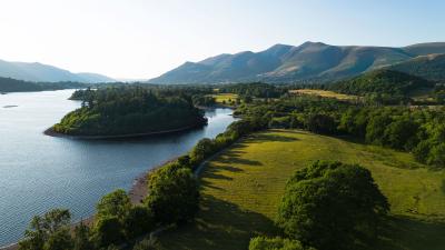 Aerial Photography looking over Derwentwater